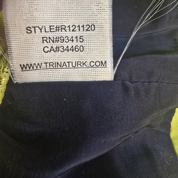 Trina Turk Navy Neon Green Lined Lace Mixed Skirt - Picture 8 of 8